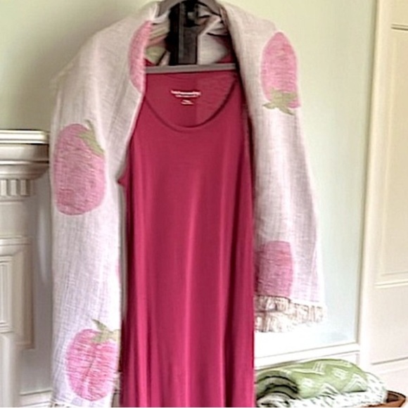 Organic Cotton Strawberry Wrap Travel Blanket Swim Sarong Hand Loom Weave NEW! - Picture 4 of 17